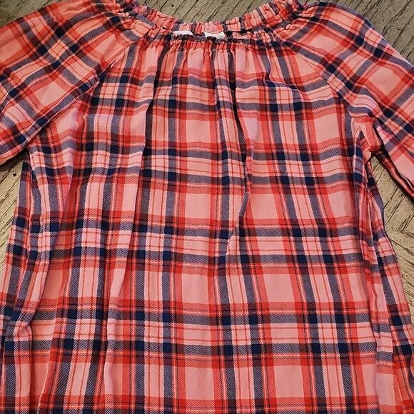 Red and Blue Plaid Long Sleeve Dress Size 8 H&M - Picture 2 of 11